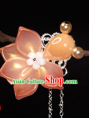Chinese Classical Pink Goldfish Hair Sticks Hanfu Hair Accessories Handmade Ancient Princess Tassel Hair Claws for Women