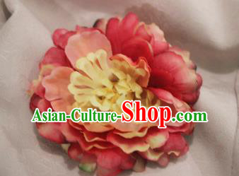 Chinese Tang Dynasty Women Classical Pink Peony Hairpin Handmade Ancient Princess Hanfu Hair Accessories Hair Claw