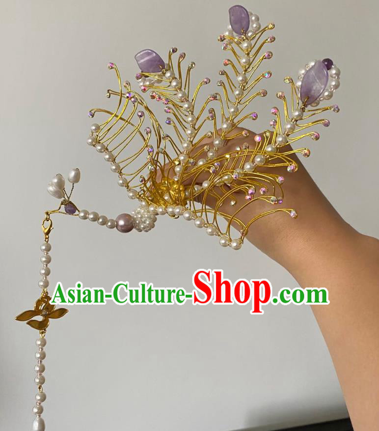 Chinese Ming Dynasty Hairpin Handmade Classical Ancient Empress Hanfu Hair Accessories Court Women Phoenix Tassel Hair Crown