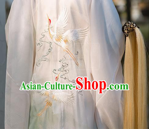 Chinese Ancient Swordsman Hanfu Apparels Traditional Costumes Ming Dynasty Garment Cloak Shirt and Skirt for Men