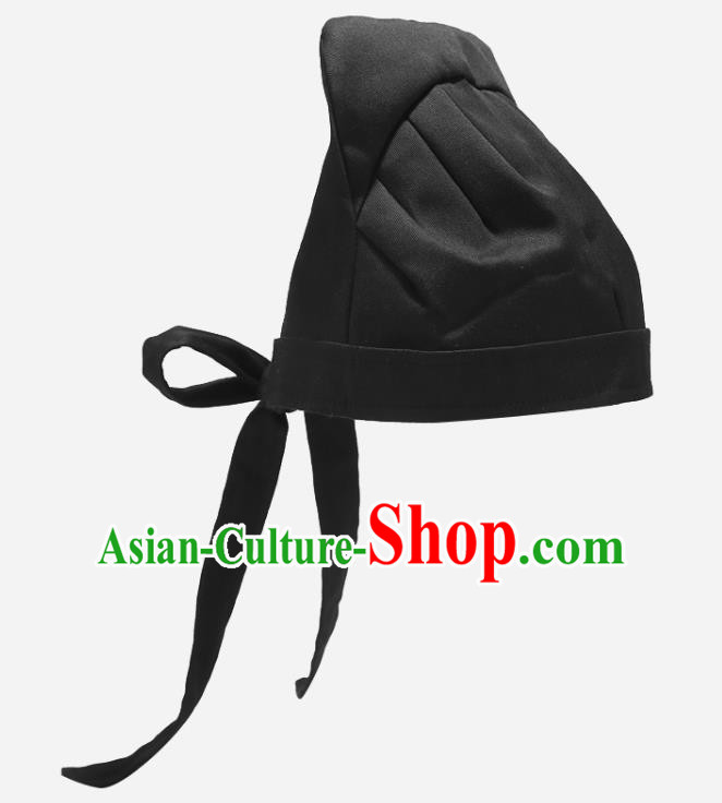 Chinese Classical Hanfu Black Hat Ancient Tang Dynasty Swordsman Headwear for Men
