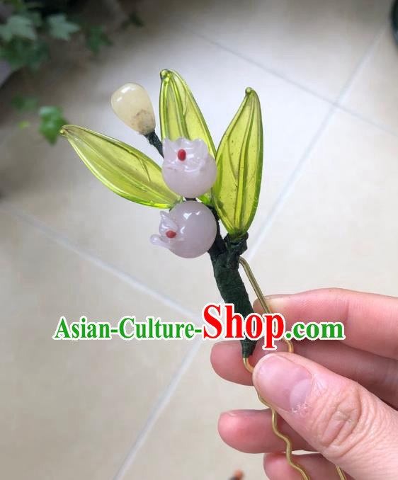 Chinese Ancient Palace Lady Hairpins Hair Accessories Handmade Plastic Convallaria Hair Stick