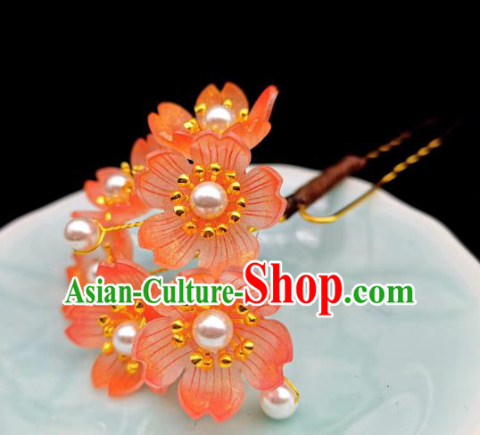Chinese Classical Hair Stick Handmade Hanfu Hair Accessories Ancient Song Dynasty Court Lady Sakura Hairpins