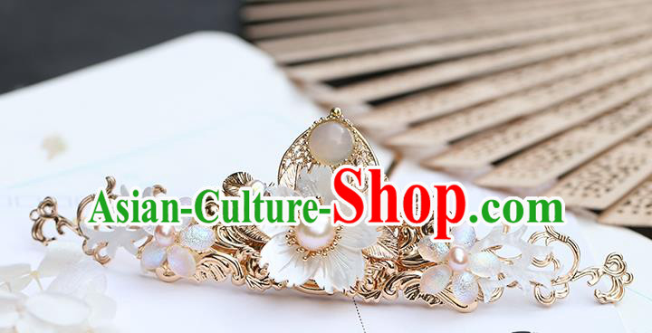 Chinese Classical Palace Hair Crown Handmade Hanfu Hair Accessories Ancient Ming Dynasty Princess Plum Blossom Hairpins