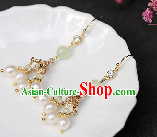 Chinese Handmade Grape Earrings Classical Ear Accessories Hanfu Qing Dynasty Princess Beads Eardrop