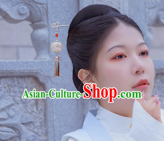 Chinese Classical Palace Golden Lantern Hair Sticks Handmade Hanfu Hair Accessories Ancient Ming Dynasty Princess Hairpins