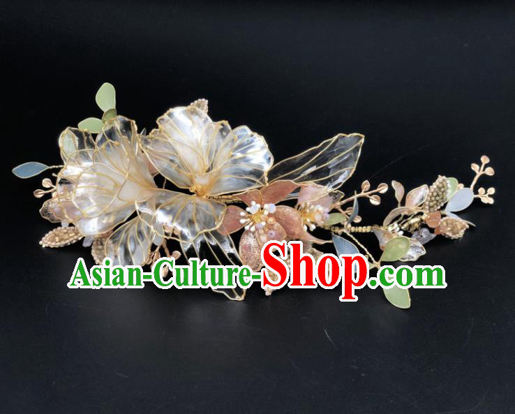 Chinese Classical Wedding Hair Sticks Handmade Hair Accessories Ancient Bride Flowers Hairpins Complete Set