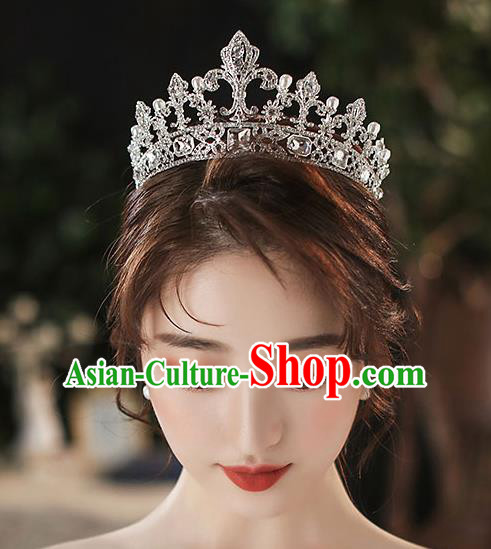 Handmade Baroque Bride Royal Crown Classical Jewelry Accessories European Princess Wedding Crystal Hair Accessories