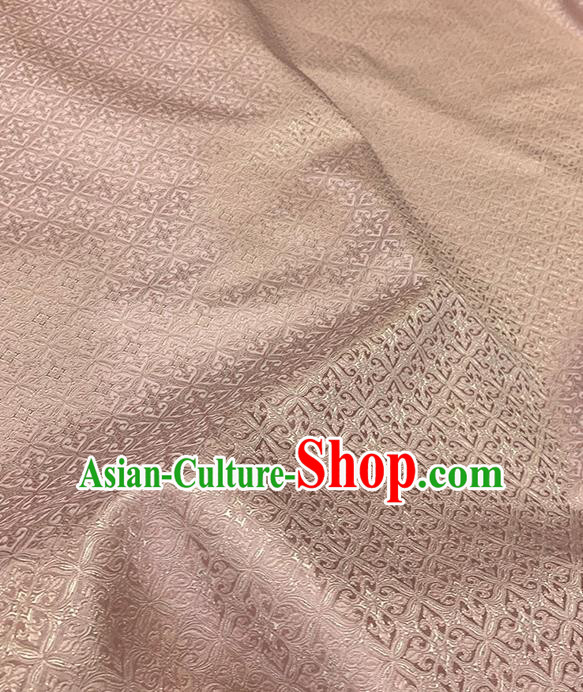 Chinese Traditional Wheat Flower Pattern Pink Silk Fabric Brocade Drapery Tang Suit Damask Material