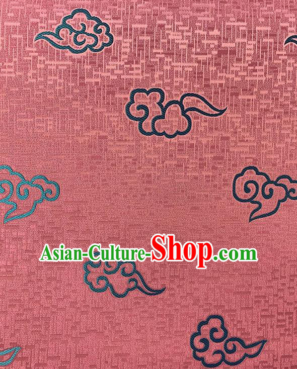 Chinese Traditional Clouds Pattern Pink Silk Fabric Brocade Drapery Tang Suit Damask Material