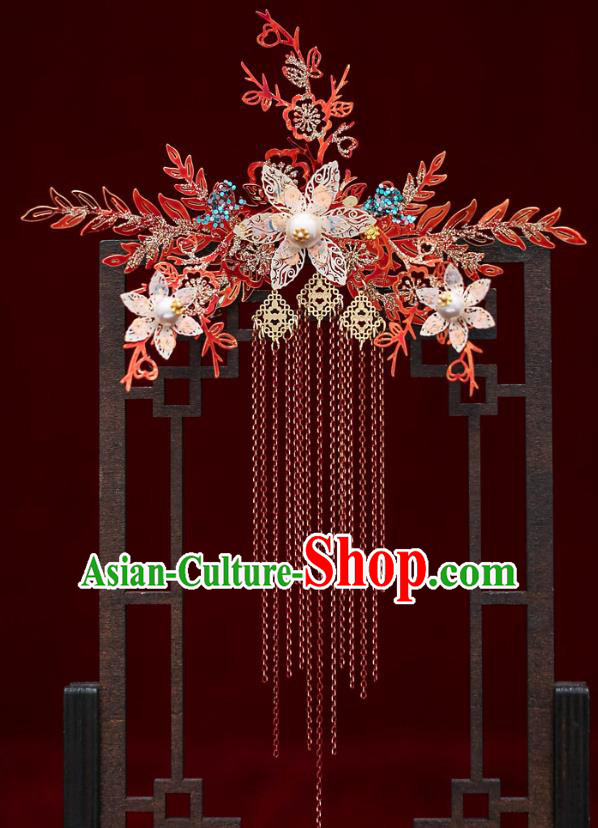 Chinese Handmade Classical Wedding Hair Accessories Ancient Bride Hairpins Hair Comb Complete Set