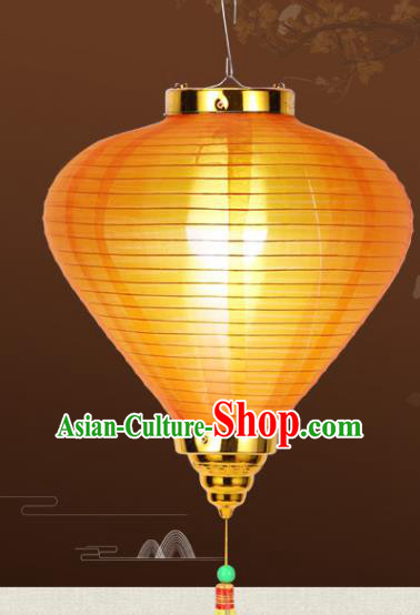 Chinese Traditional Yellow Veil Lanterns Handmade Hanging Lantern New Year Classical Palace Lamp