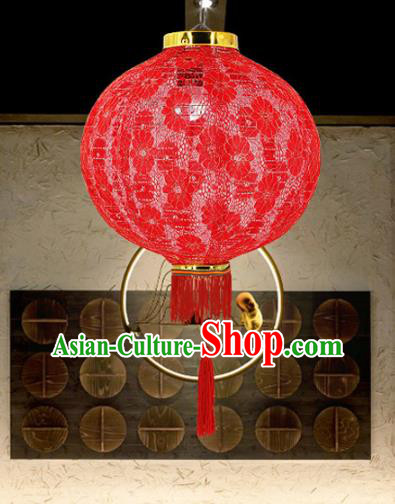 Chinese Traditional Red Lace Palace Lanterns Handmade Hanging Lantern New Year Classical Diamond Lamp