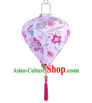 Chinese Traditional Ink Painting Hydrangea Palace Lanterns Handmade Hanging Lantern Classical Festive New Year Lamp