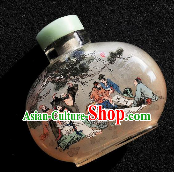 Chinese Handmade Snuff Bottle Traditional Inside Painting Eight Immortals Snuff Bottles Artware