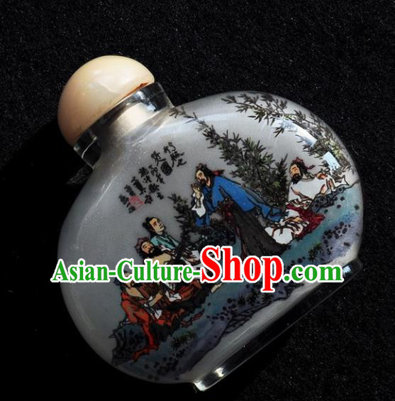 Chinese Handmade Snuff Bottle Traditional Inside Painting Seven Intellectuals in Bamboo Forest Snuff Bottles Artware