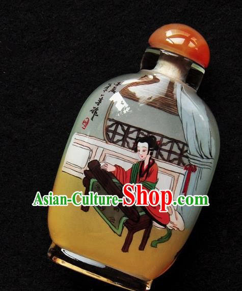 Chinese Handmade Snuff Bottle Traditional Inside Painting Young Lady Snuff Bottles Artware