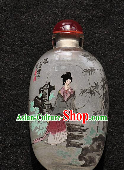 Chinese Handmade Snuff Bottle Traditional Inside Painting Bamboo Beauty Snuff Bottles Artware