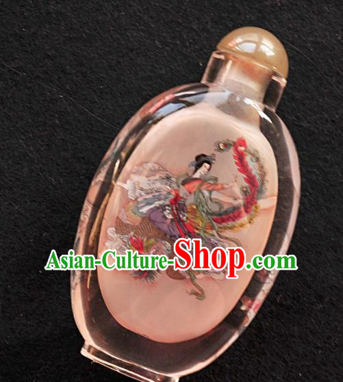 Chinese Handmade Snuff Bottle Traditional Inside Painting Phoenix Goddess Snuff Bottles Artware