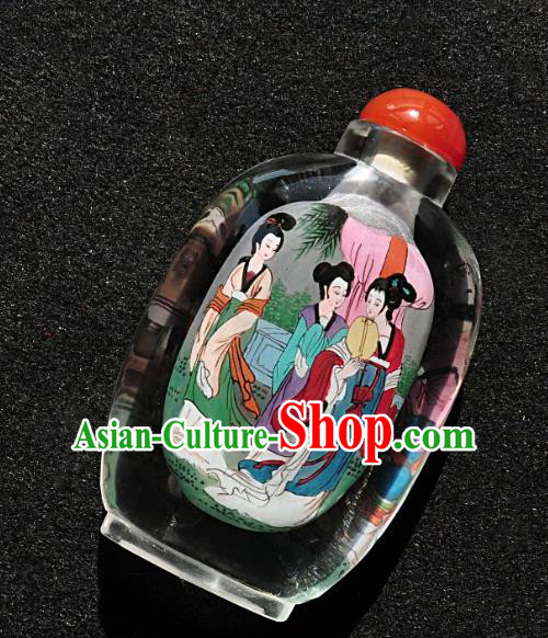 Chinese Handmade Snuff Bottle Traditional Inside Painting Young Girls Snuff Bottles Artware