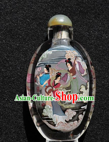 Chinese Handmade Goddess Snuff Bottle Traditional Inside Painting Fairy Snuff Bottles Artware