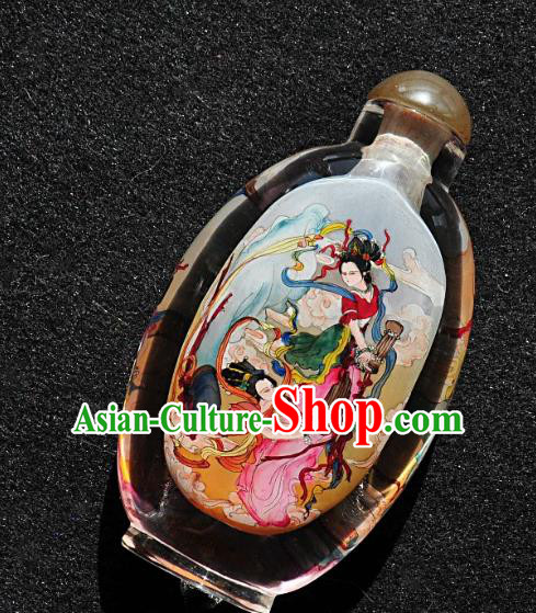 Chinese Handmade Snuff Bottle Traditional Inside Painting Flying Goddess Snuff Bottles Artware