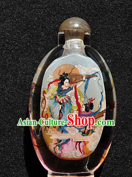 Chinese Handmade Snuff Bottle Traditional Inside Painting Flying Goddess Snuff Bottles Artware