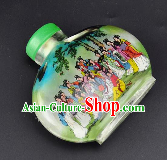 Chinese Handmade Hundred Beauty Snuff Bottle Craft Traditional Inside Painting Court Lady Snuff Bottles Artware