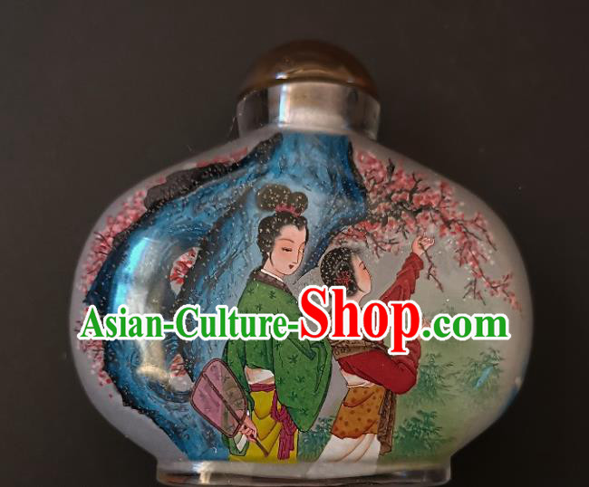 Chinese Handmade Palace Lady Snuff Bottle Craft Traditional Inside Painting Young Beauty Snuff Bottles Artware