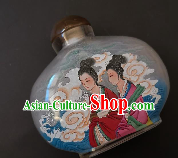 Chinese Handmade Palace Lady Snuff Bottle Craft Traditional Inside Painting Young Beauty Snuff Bottles Artware