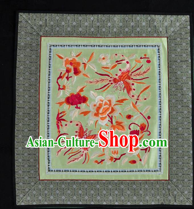 Traditional Chinese Embroidered Decorative Painting Hand Embroidery Butterfly Peony Silk Wall Picture Craft