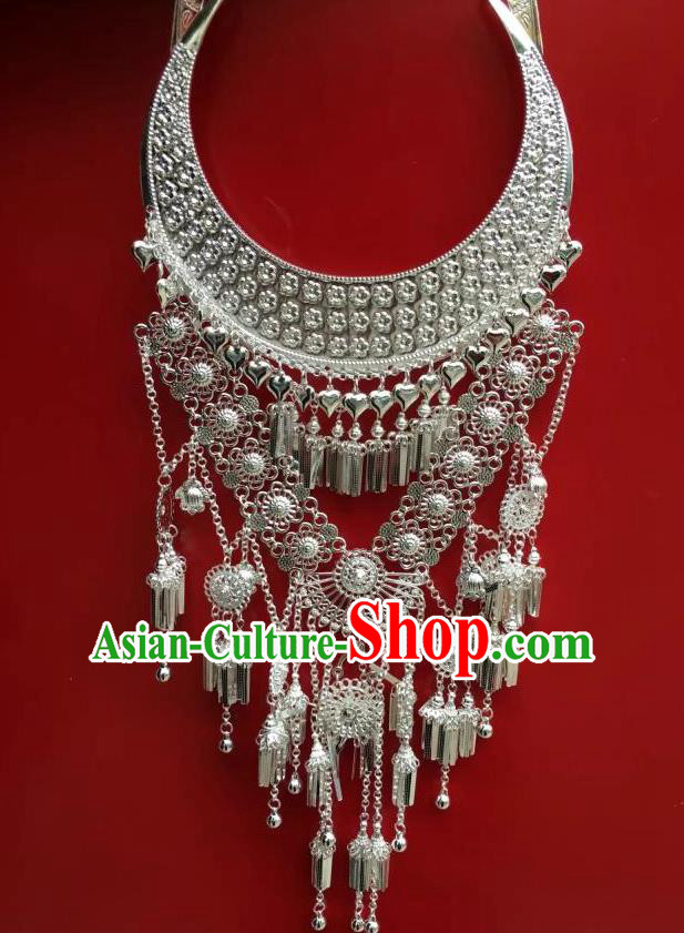 Chinese Traditional Minority Ethnic Stage Performance Necklace Miao Nationality Wedding Jewelry Accessories