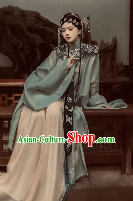 Chinese Ming Dynasty Nobility Beauty Costumes Ancient Beijing Opera Clothing and Headdress Full Set