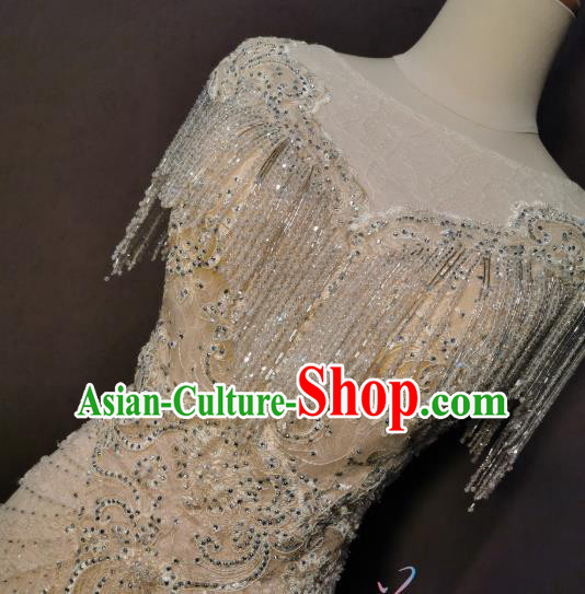 Evening Wear Chorus Singer Costumes Annual Meeting Compere Clothing Champagne Full Dress