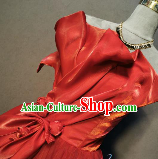 Compere Red Bubble Full Dress Evening Wear Chorus Singer Costumes Annual Meeting Clothing