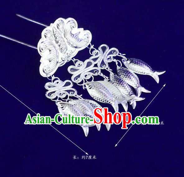 Chinese Ethnic Women Carving Butterfly Hair Stick Miao Nationality Little Hairpins Traditional Minority Hair Accessories