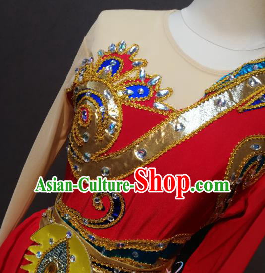 China Spring Festival Gala Water Sleeve Dance Clothing Classical Dance Costumes Women Flying Dance Red Dress