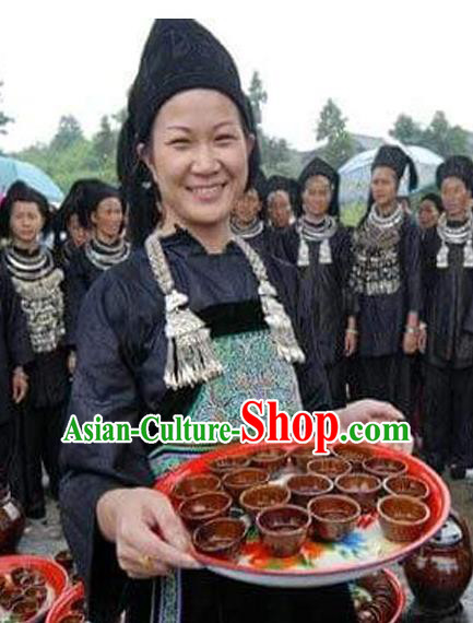 China Traditional Dong Minority Nationality Folk Dance Necklace Ethnic Accessories Butterfly Necklet