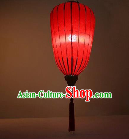 Handmade Chinese Decoration Palace Lanterns Traditional New Year Red Satin Lantern Classical Festival Wax Gourd Lamp