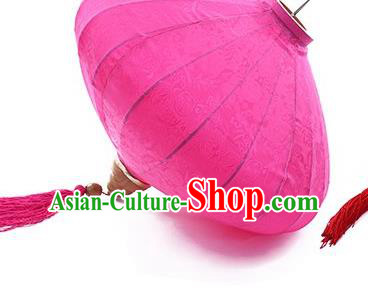 Handmade Chinese Rosy Silk Palace Lanterns Traditional New Year Decoration Lantern Classical Festival Hanging Lamp