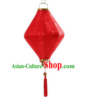 Handmade Chinese Classical Floral Scroll Pattern Red Silk Palace Lanterns Traditional New Year Decoration Lantern Spring Festival Lamp