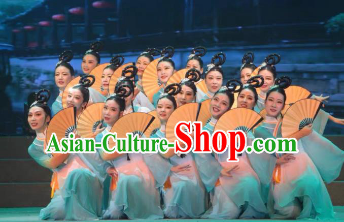 Custom China Classical Dance Hair Accessories Fan Dance Wigs Headwear
