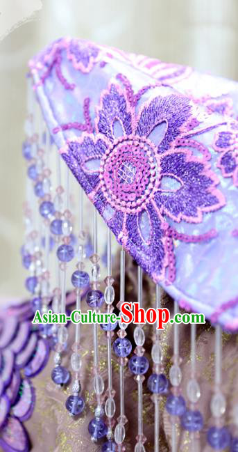 China Cosplay Fairy Princess Purple Dress Custom Traditional Ancient Swordswoman Costumes Queen Clothing