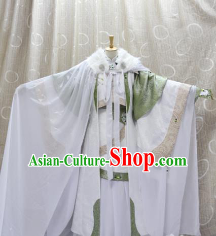 China Ancient Young Childe White Clothing Custom Professional Cosplay Swordsman Bie Xiaolou Costumes
