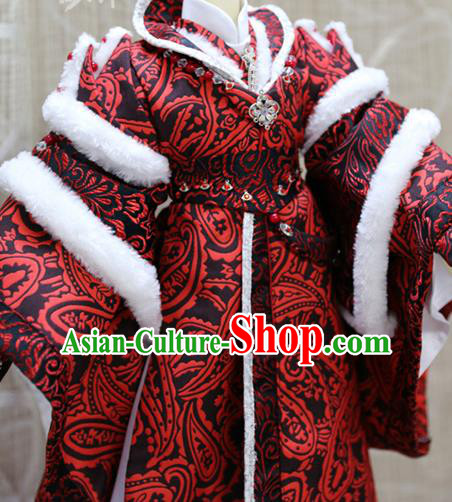 Cosplay BJD Chivalrous Man Xuan Tong Costumes Custom China Ancient Royal Highness Red Clothing