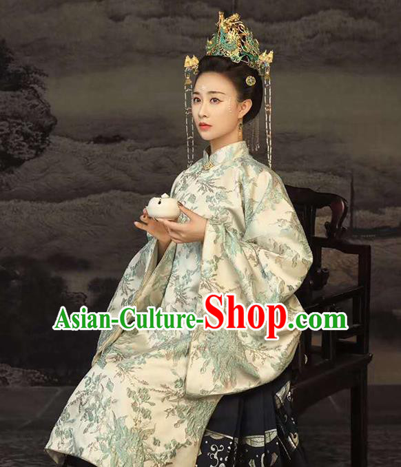 Traditional Chinese Ming Dynasty Empress Costumes Ancient Clothing Royal Countess Hanfu Apparels and Headdress
