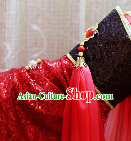 Cosplay King Asura Costumes Custom China Ancient Swordsman Lord Red Clothing