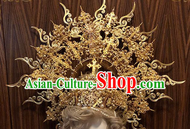 Handmade Medusa Hair Accessories Halloween Cosplay Enchantress Deluxe Golden Royal Crown