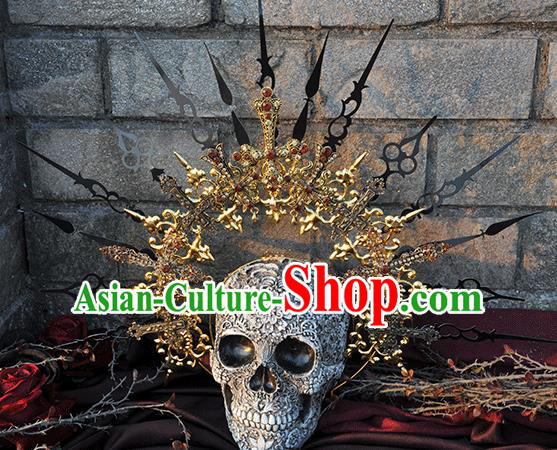 Handmade Gothic Hair Accessories Headwear Halloween Cosplay Lolita Deluxe Crown
