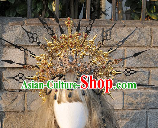 Handmade Gothic Hair Accessories Headwear Halloween Cosplay Lolita Deluxe Crown